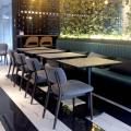 Dimbulah Coffee - Raffles Hospital | Product Seen: [Customised Laminated Tabletop With Natural Plywood Edging + Cosson Table base, Back to Back Booth Seat (Storage optional) & Customised Furniture]